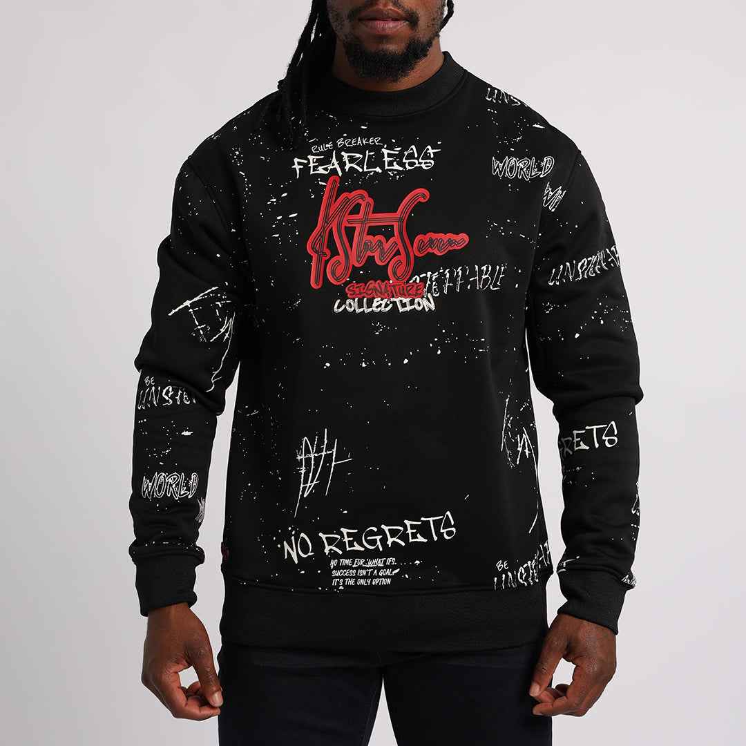 SPLATTER BLACK SWEATER (SPLATTER PRINT)