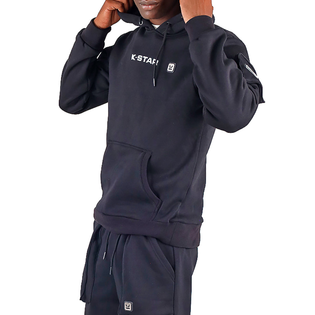 MENS BLACK HOODED SWEATER