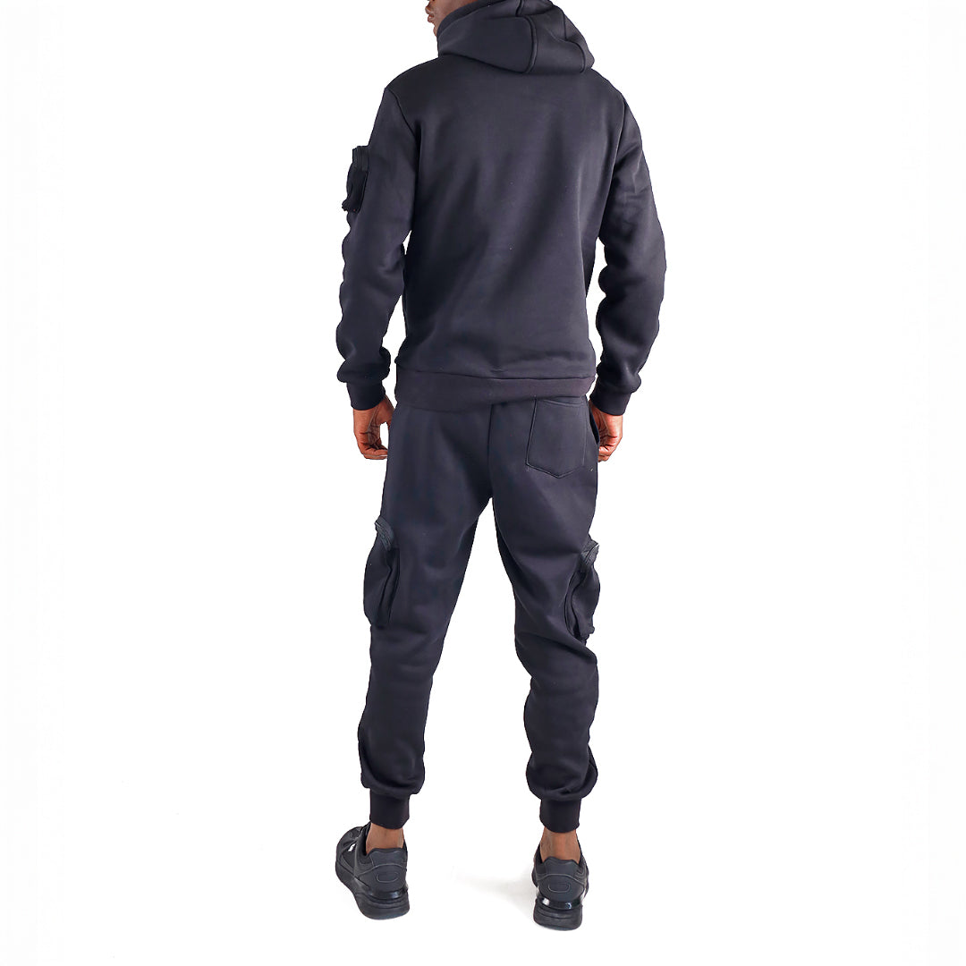 MENS BLACK HOODED SWEATER