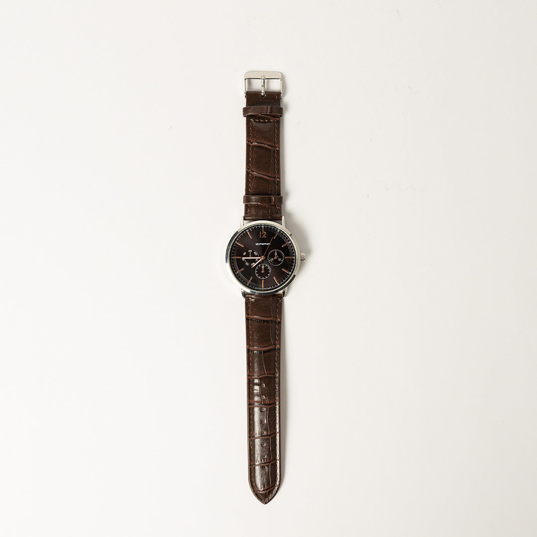 Pu Watch With Black Dial.