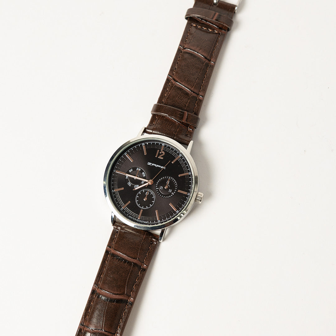 Pu Watch With Black Dial.