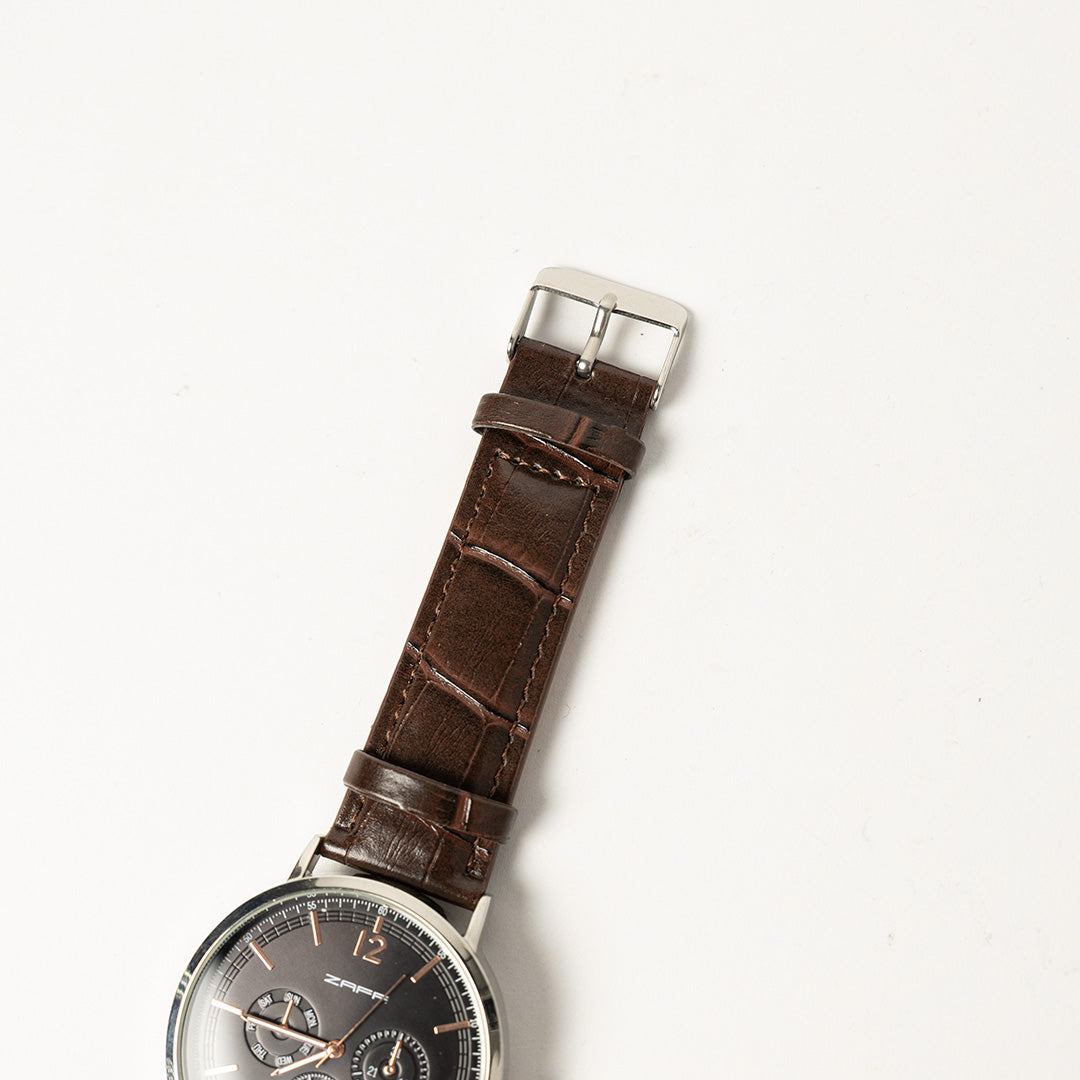 Pu Watch With Black Dial.