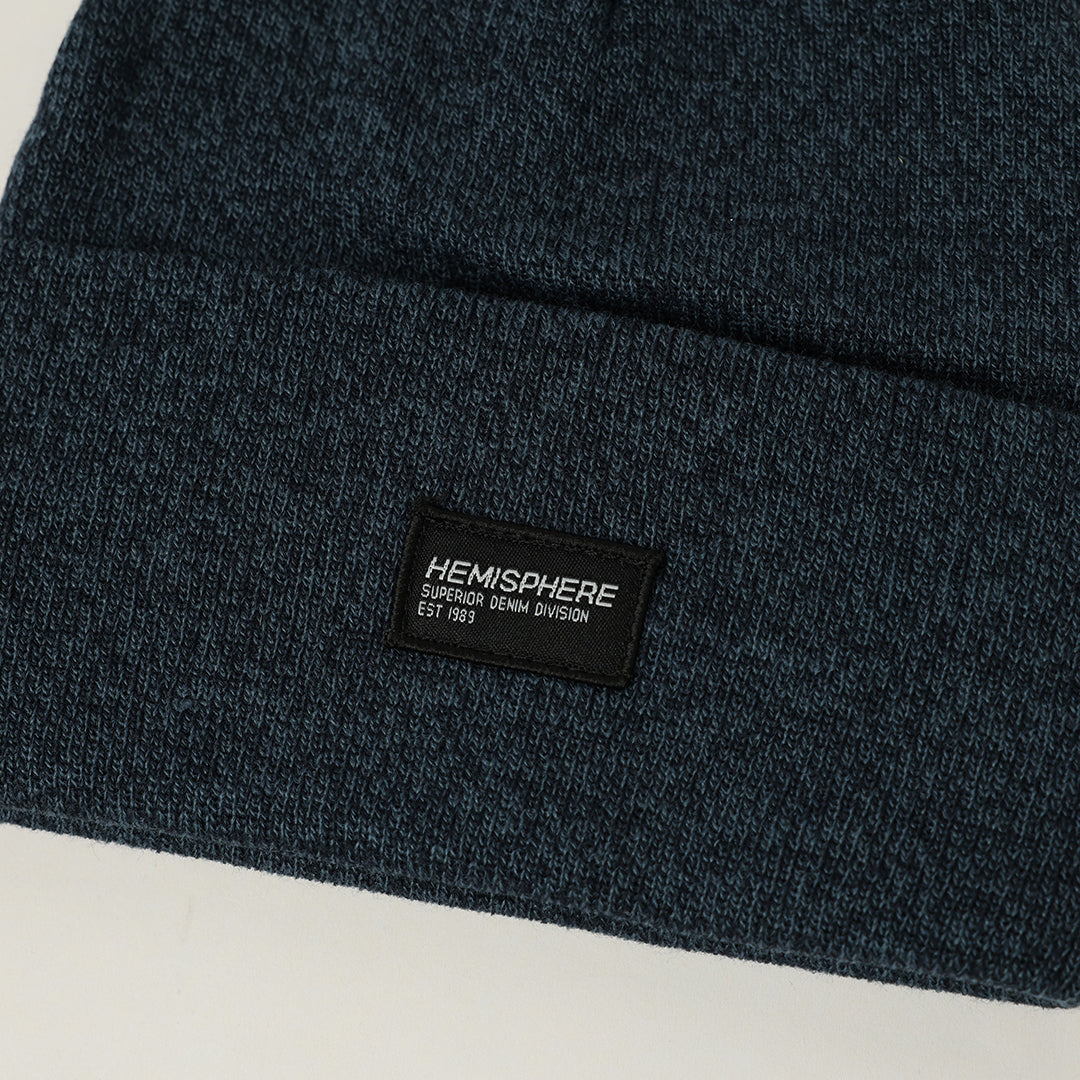 NAVY BLUE TURN UP BEANIE
