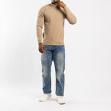 BLUE BRUSHED KNIT DENIM JEANS