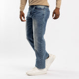 BLUE BRUSHED KNIT DENIM JEANS