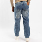 BLUE BRUSHED KNIT DENIM JEANS