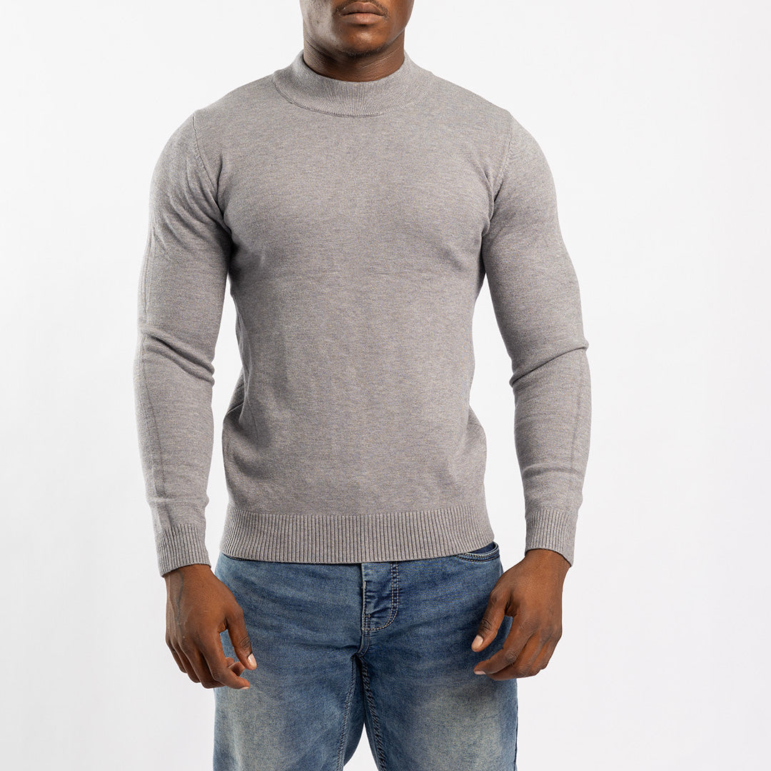 GREY ROUND-NECK JERSEY