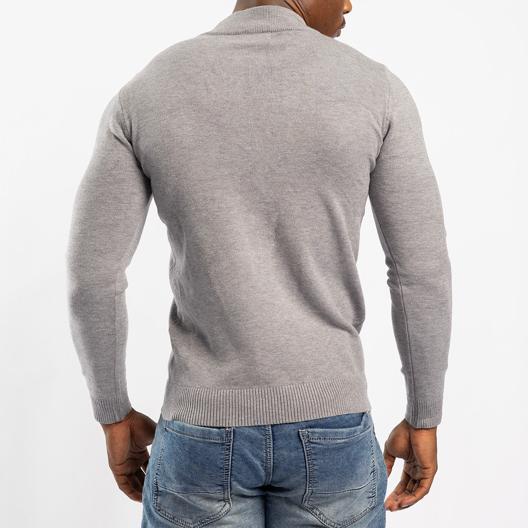 GREY ROUND-NECK JERSEY