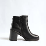 Ankle Boot.Tie Up Buckle Trim.