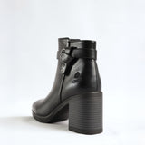 Ankle Boot.Tie Up Buckle Trim.