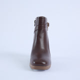 Ankle Boot.Tie Up Buckle Trim.