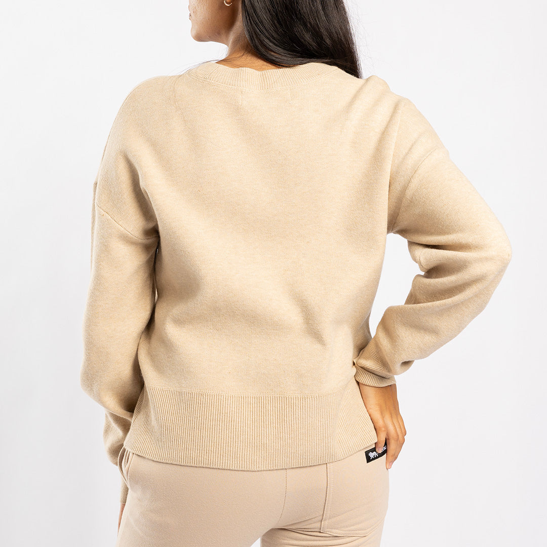 KHAKI LONG SLEEVE ROUND NECK JERSEY