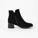 Velvet Ankle Boot.Silver Trim Details