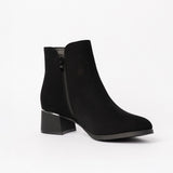 Velvet Ankle Boot.Silver Trim Details
