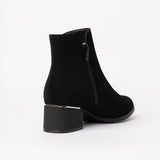 Velvet Ankle Boot.Silver Trim Details