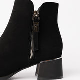 Velvet Ankle Boot.Silver Trim Details