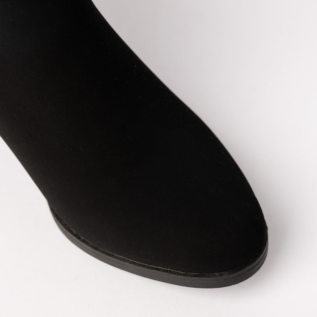 Velvet Ankle Boot.Silver Trim Details