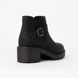 MaTTE Pu Ankle Boot.Gun Metal Trim Details.