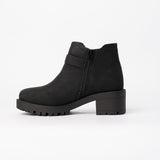 MaTTE Pu Ankle Boot.Gun Metal Trim Details.