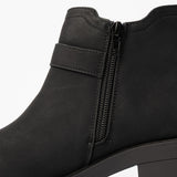 MaTTE Pu Ankle Boot.Gun Metal Trim Details.