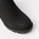 MaTTE Pu Ankle Boot.Gun Metal Trim Details.