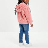 PRE GIRLS TRB PINK PLUSH ZIP THROUGH HODY