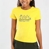 BIG GIRLS TRB YELLOW SHORT SLEEVE T-SHRT WITH CF EMBROIDERY
