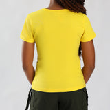 BIG GIRLS TRB YELLOW SHORT SLEEVE T-SHRT WITH CF EMBROIDERY