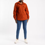 LADIES ALORA RUST LONG SLEEVE SHACKET