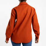 LADIES ALORA RUST LONG SLEEVE SHACKET