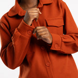 LADIES ALORA RUST LONG SLEEVE SHACKET