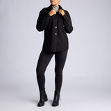 LADIES ALORA BLACK LONG SLEEVE SHACKET