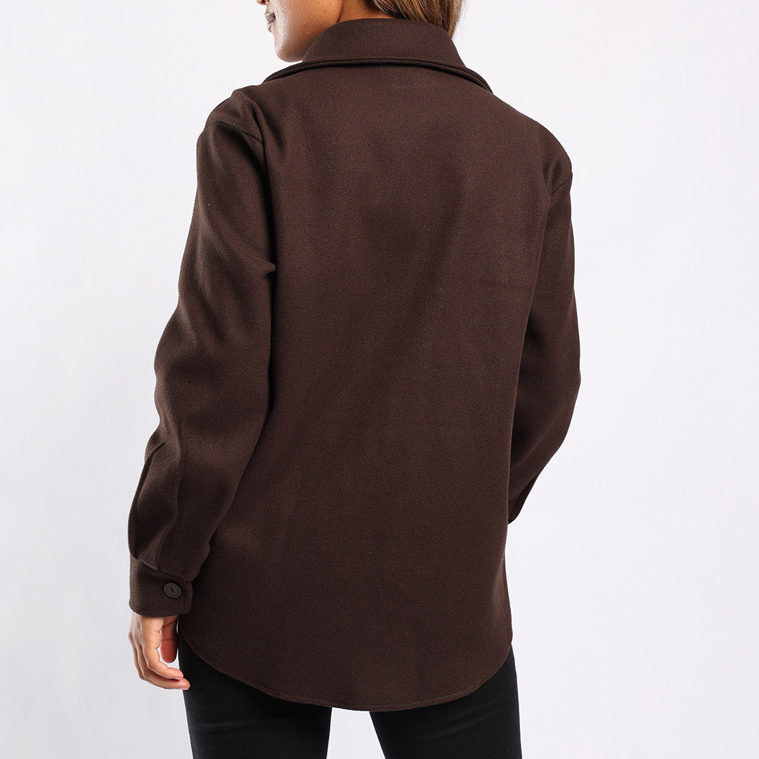 LADIES ALORA CHOC LONG SLEEVE SHACKET