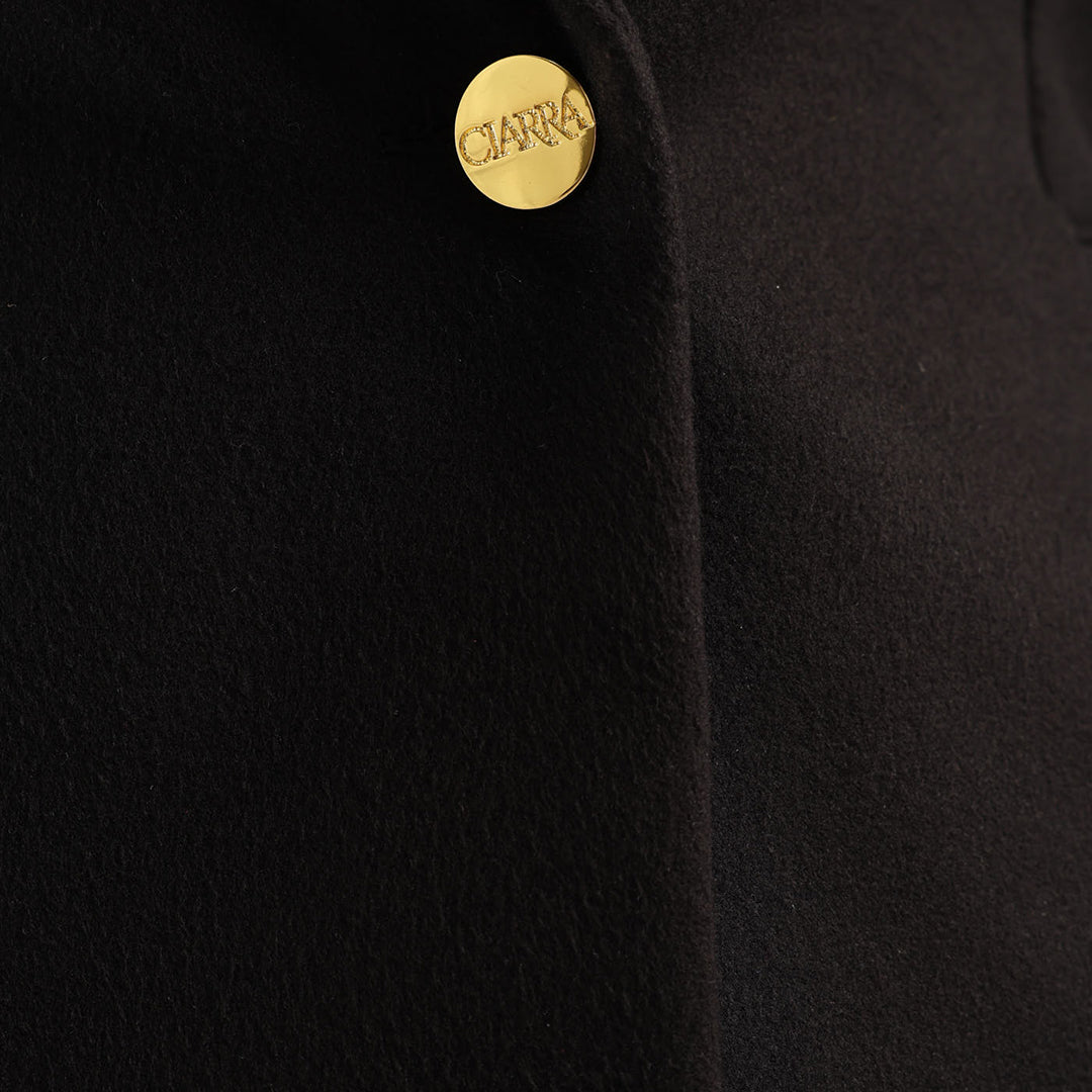 LDS BLK MELTON JKT