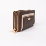DOUBLE ZIP AROUND PURSE WITH WRISTLET