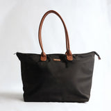 Nylon Tote Bag.Tan Top Handles.