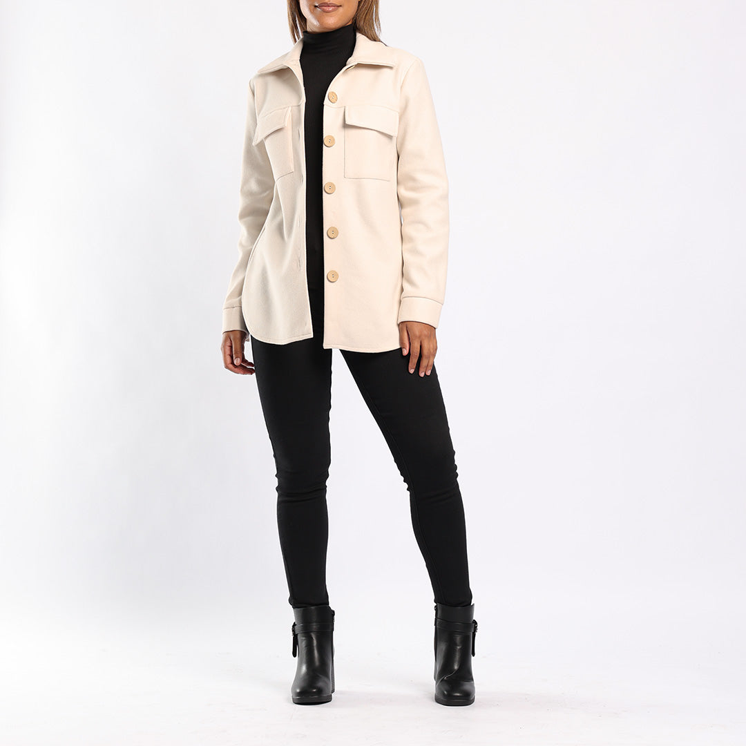 ALORA LADIES CREAM SHACKET