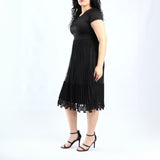 LDS BLACK PLEATED DRESS