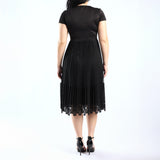 LDS BLACK PLEATED DRESS