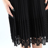 LDS BLACK PLEATED DRESS