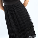 LDS BLACK PLEATED DRESS