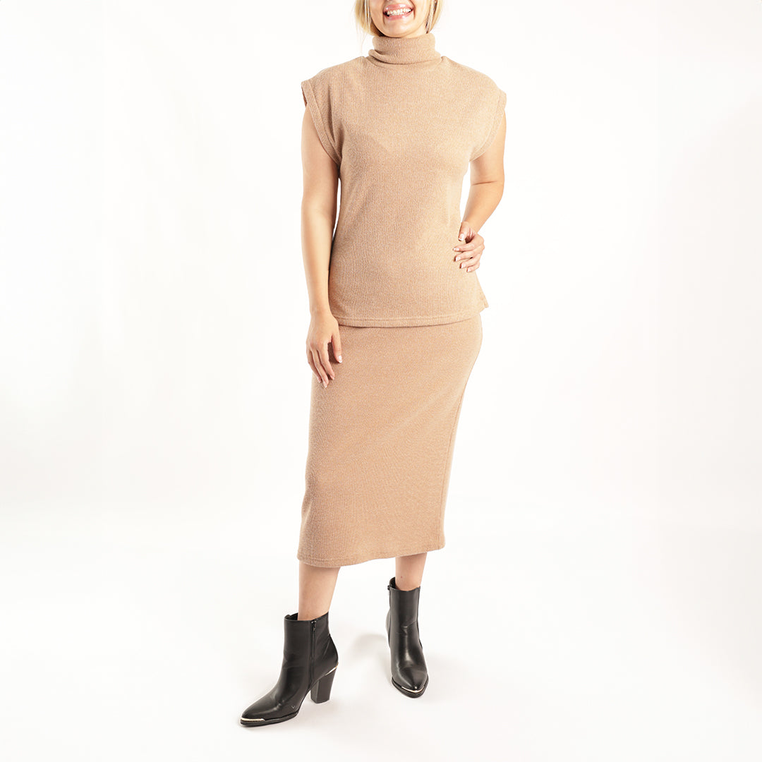 ALORA LADIES TAUPE TOP