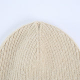 Blocked Viscose Ribbed Beanie.PU Label.