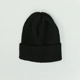 BLACK JACUARD RIBBED BEANIE