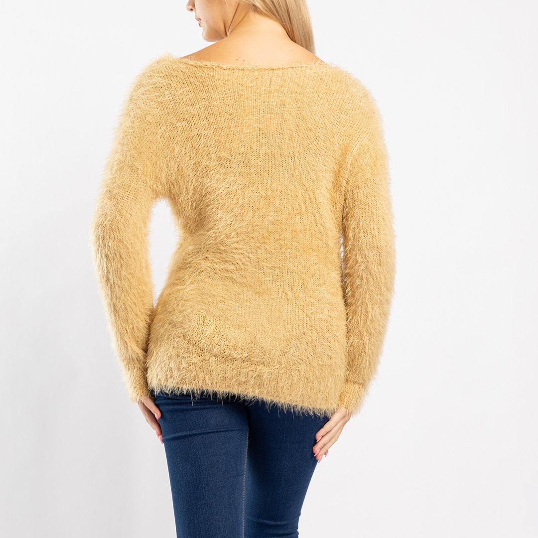 GOLD LONG SLEEVE FUR JERSEY