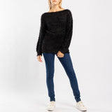 BLACK LONG SLEEVE FUR JERSEY