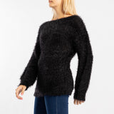BLACK LONG SLEEVE FUR JERSEY