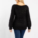 BLACK LONG SLEEVE FUR JERSEY