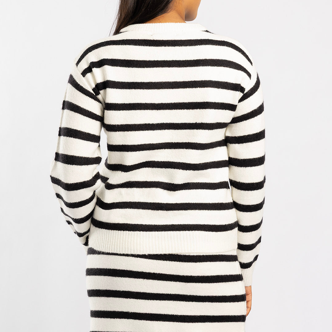 BLACK/WHITE STRIPE LONG SLEEVE JERSEY