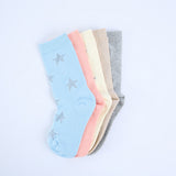 4 Pack Socks With Star Embroid Detail.